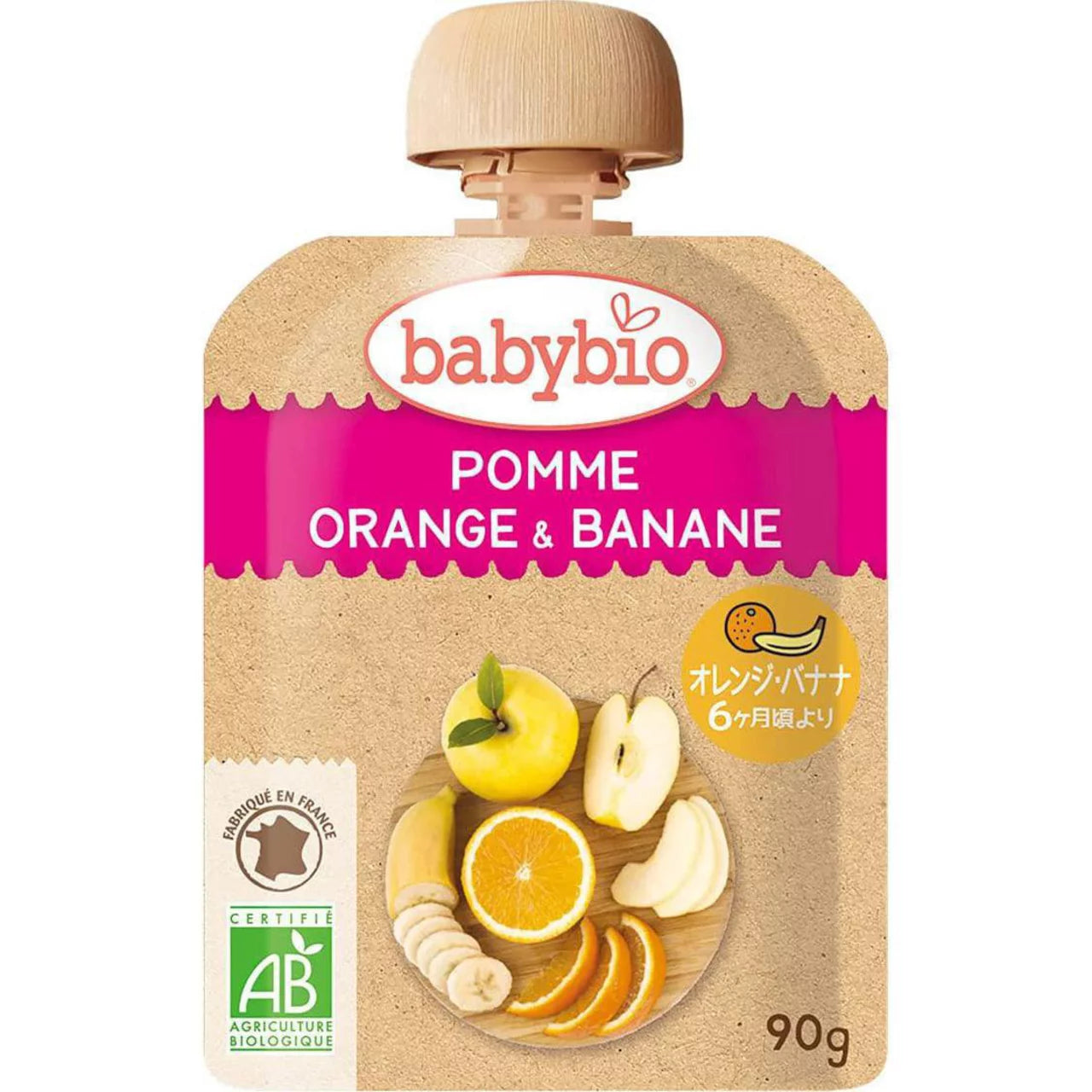 Babybio Apple, Orange & Banana 90g (6m+)