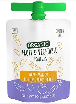 Kirkland Organic Apple Mango Yellow Carrot & Peach Pouch 90g (6m+)