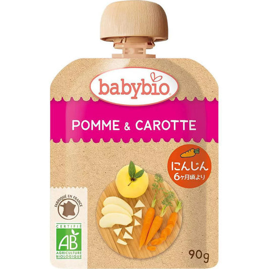 Babybio Apple & Carrot Pouch 90g (6m+)