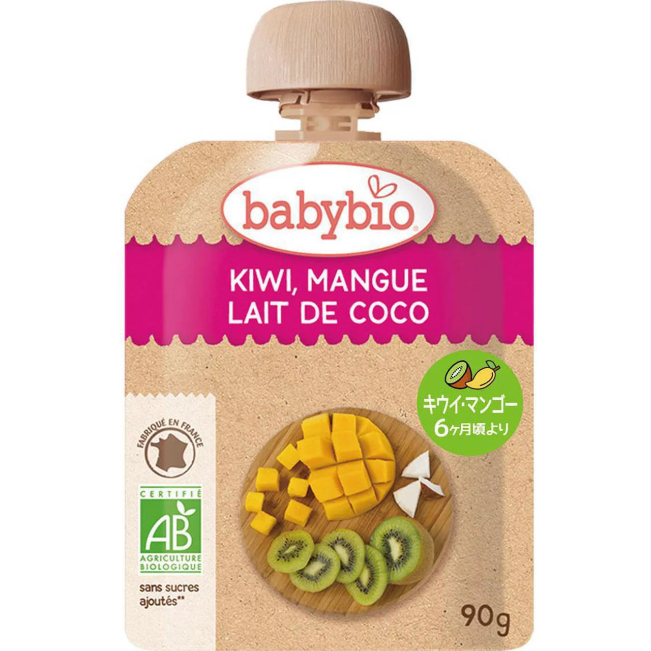 Babybio Kiwi, Mango & Coconut 90g (6m+)